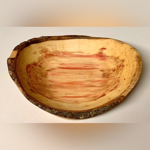 Hand Crafted Raw Edge Live Wood FLAMING BOX ELDER Bowl - Picture 14 of 16